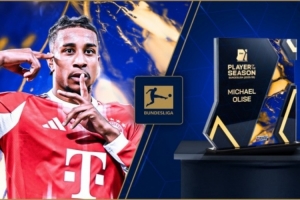 32场15球21助攻，奥利塞被评为德转德甲赛季最佳球员