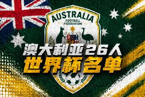 澳大利亚世界杯26人名单：伊兰昆达、瑞安、梅特卡夫领衔